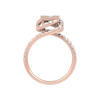 Twisting Squamous Cocktail Ring In 925 Sterling Silver - Four