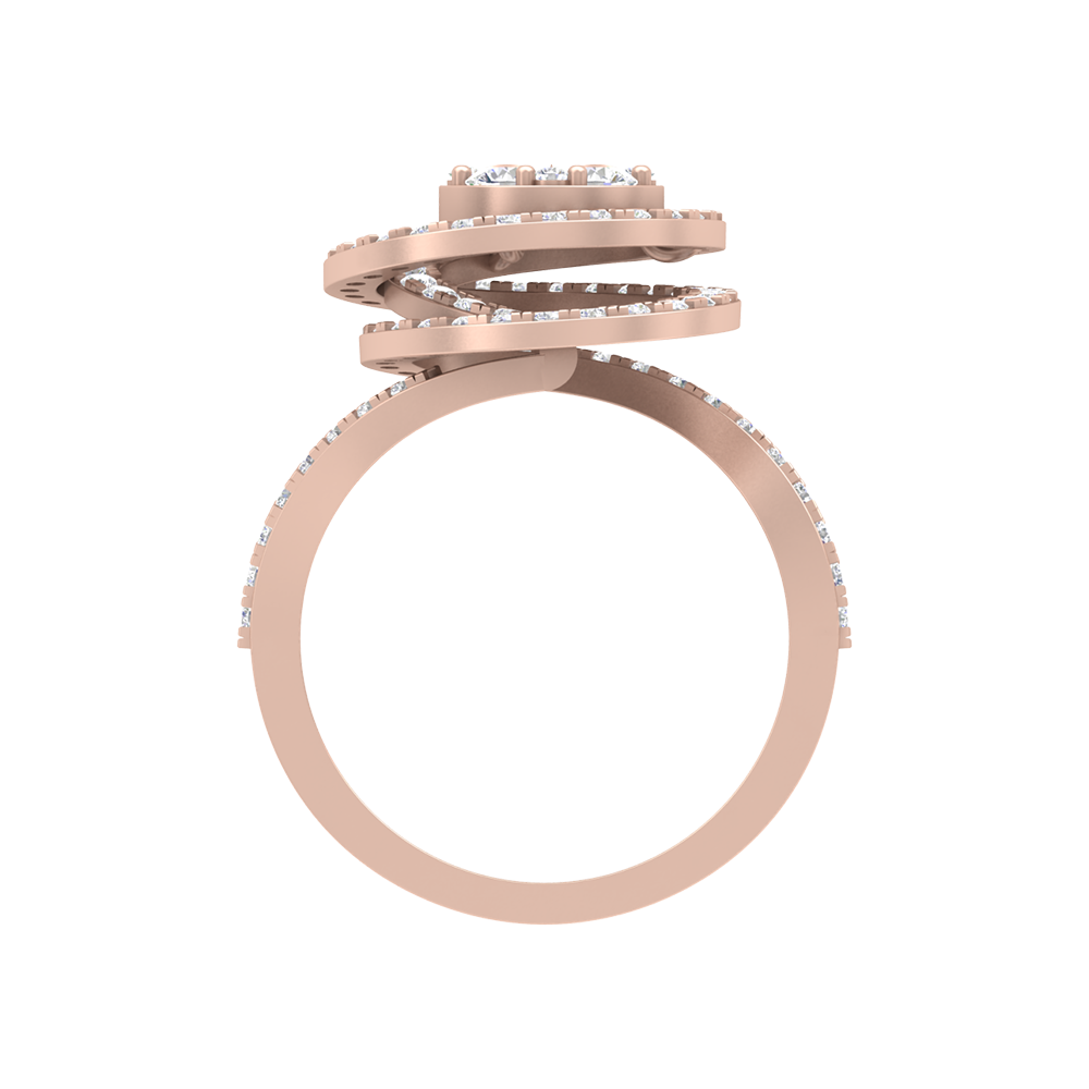 Twisting Zone Cocktail Ring In 925 Sterling Silver - Four