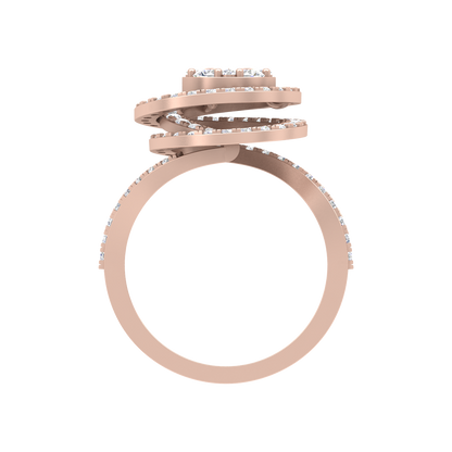 Twisting Zone Cocktail Ring In 925 Sterling Silver - Four