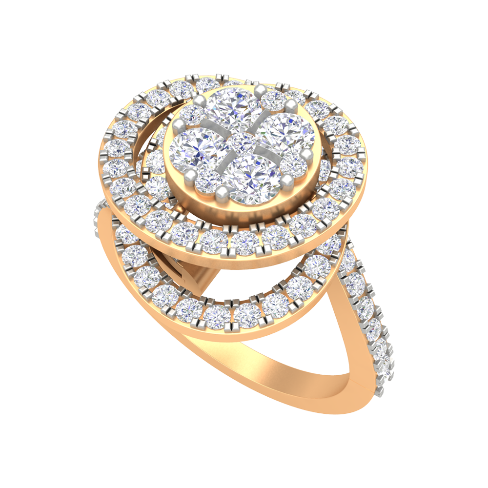 Twisting Zone Cocktail Ring In 925 Sterling Silver - Nine
