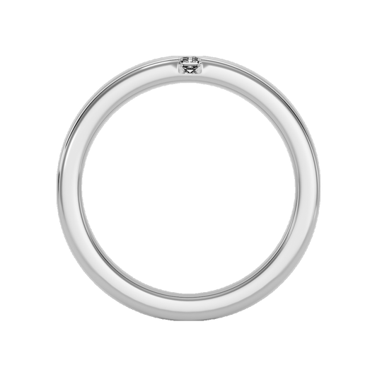 Two Stone Lit Men's Band In 925 Sterling Silver - One