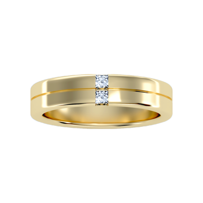 Two Stone Lit Men's Band In 925 Sterling Silver - Eight