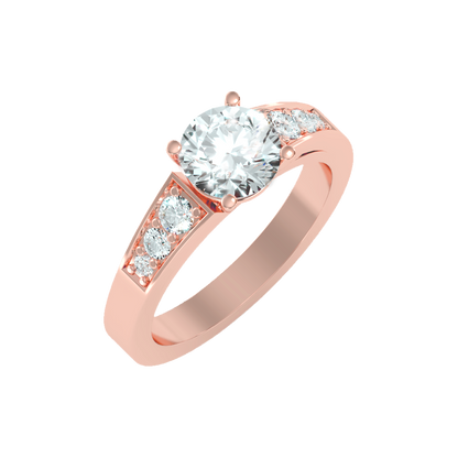 Ultimate Star Solitaire Ring In 925 Sterling Silver - One