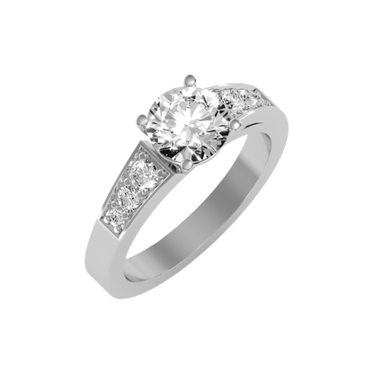 Ultimate Star Solitaire Ring In 925 Sterling Silver - Five