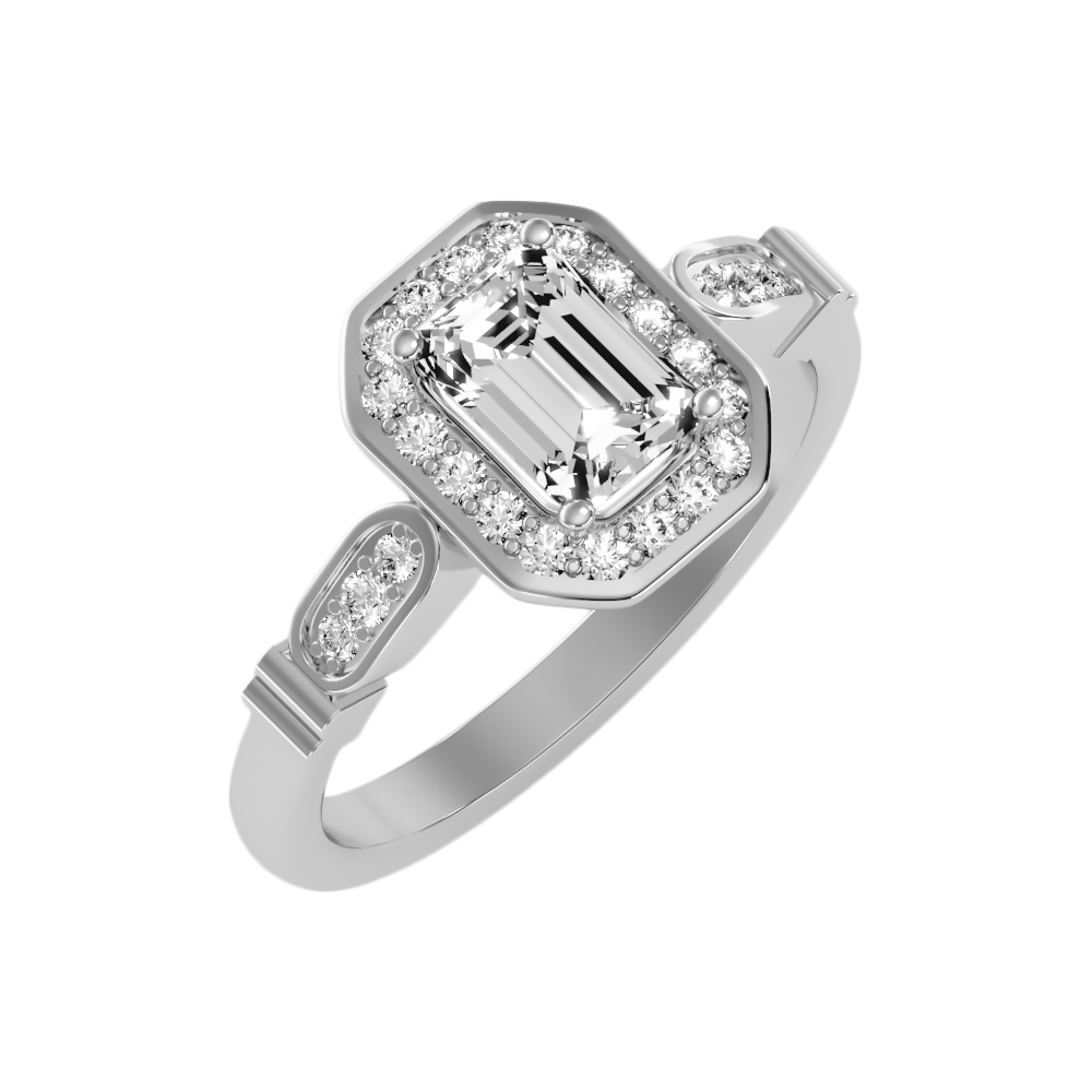 Uncanny Halo Ring In 925 Sterling Silver - Five