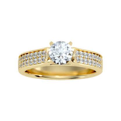 Unique Solitaire Ring In 925 Sterling Silver - Three
