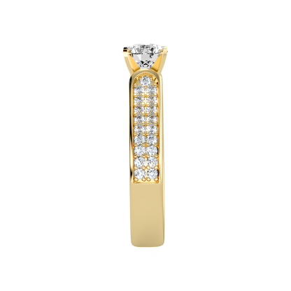 Unique Solitaire Ring In 925 Sterling Silver - Four