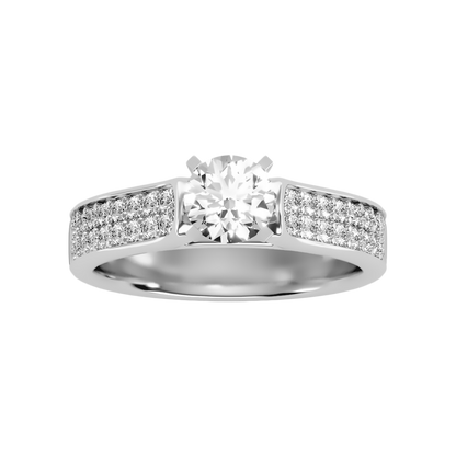 Unique Solitaire Ring In 925 Sterling Silver - Six