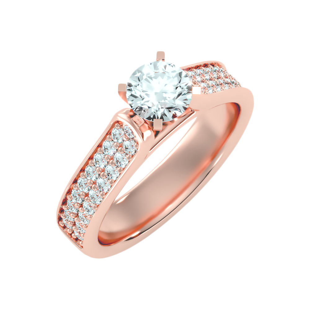 Unique Solitaire Ring In 925 Sterling Silver - Nine