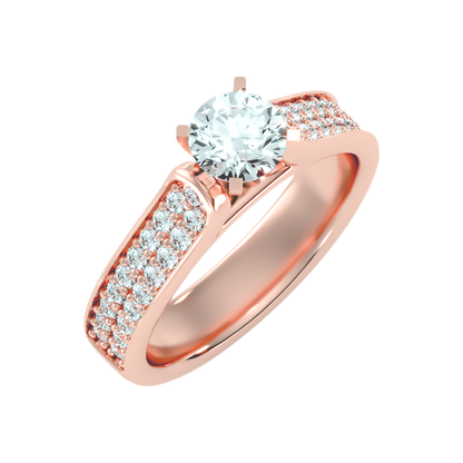 Unique Solitaire Ring In 925 Sterling Silver - Nine
