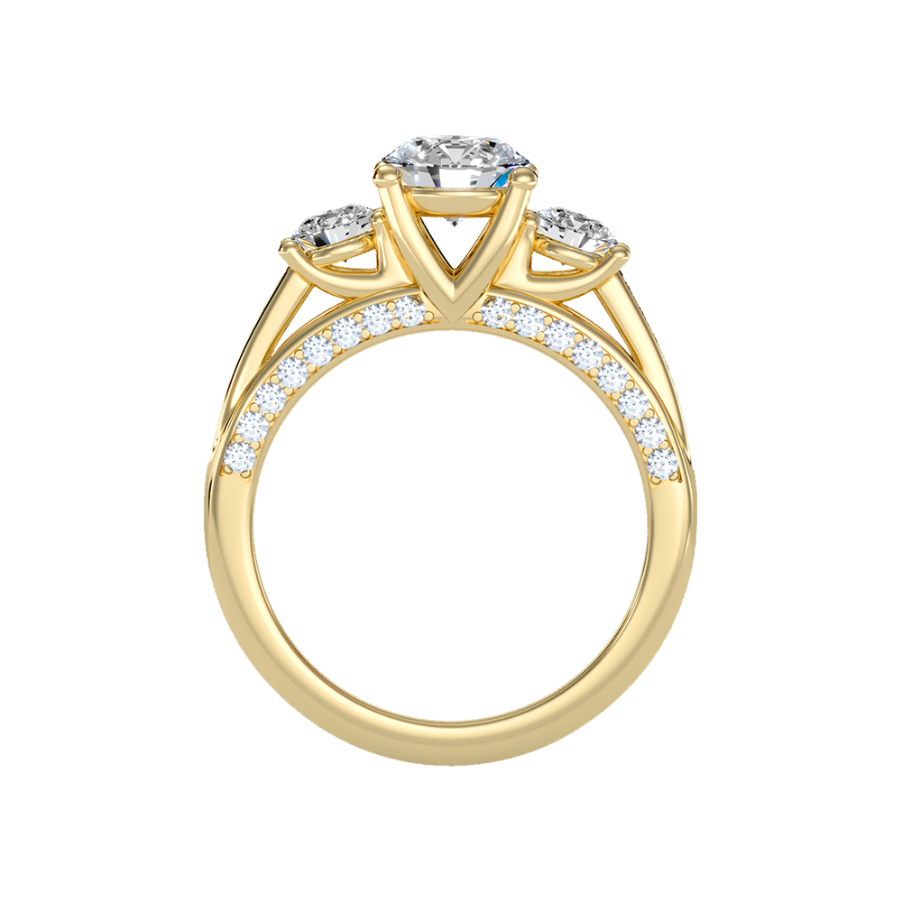 Unmatched Halo Solitaire Ring In 925 Sterling Silver - Two