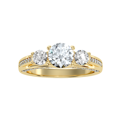 Unmatched Halo Solitaire Ring In 925 Sterling Silver - Three