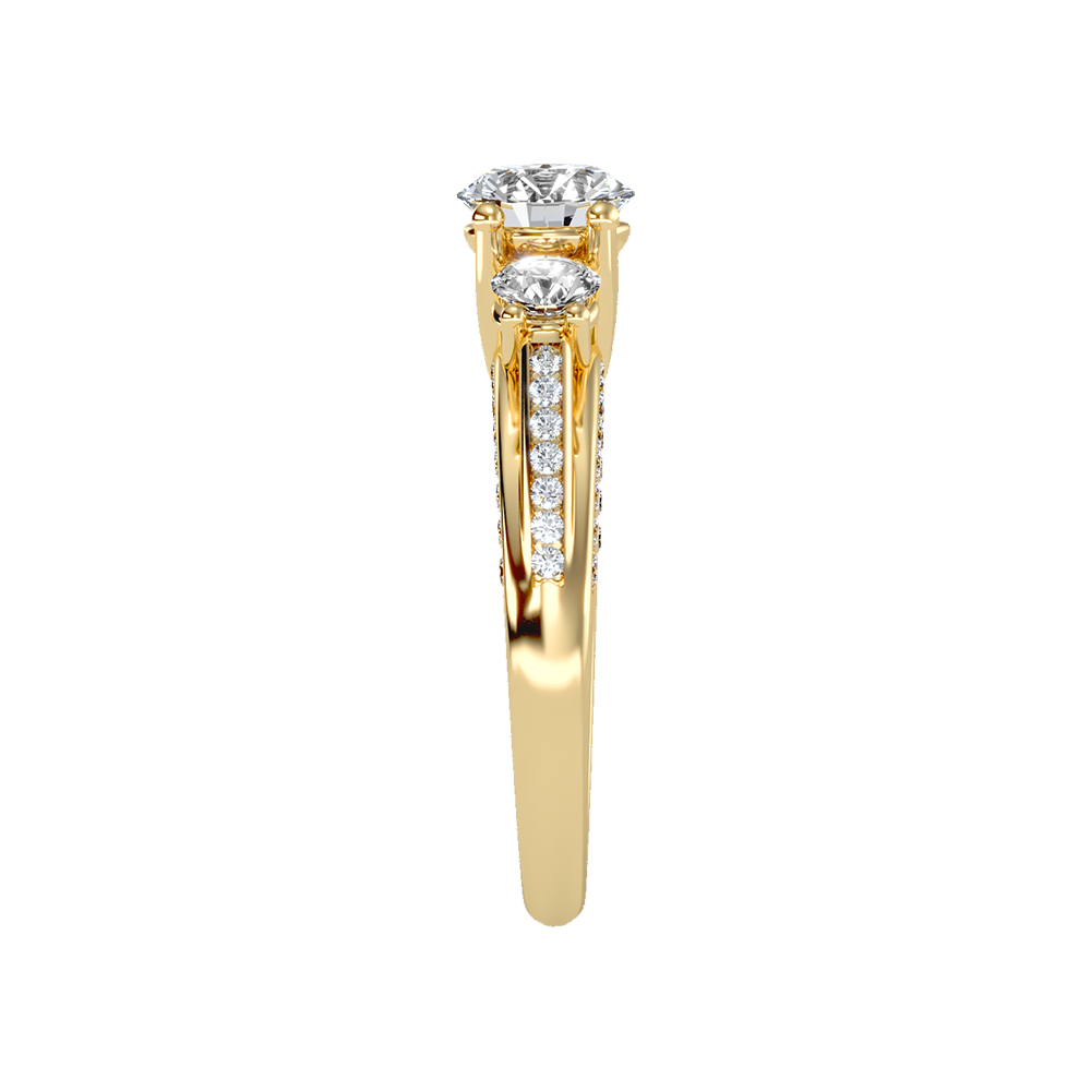Unmatched Halo Solitaire Ring In 925 Sterling Silver - Four