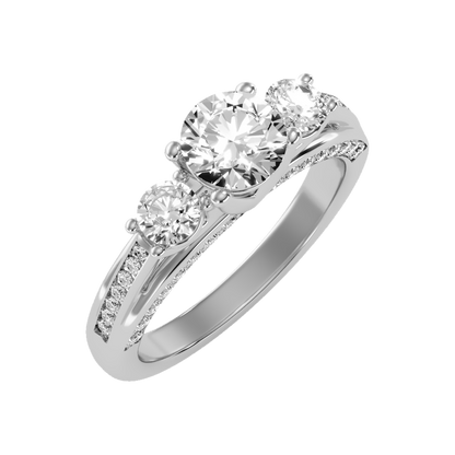Unmatched Halo Solitaire Ring - Five