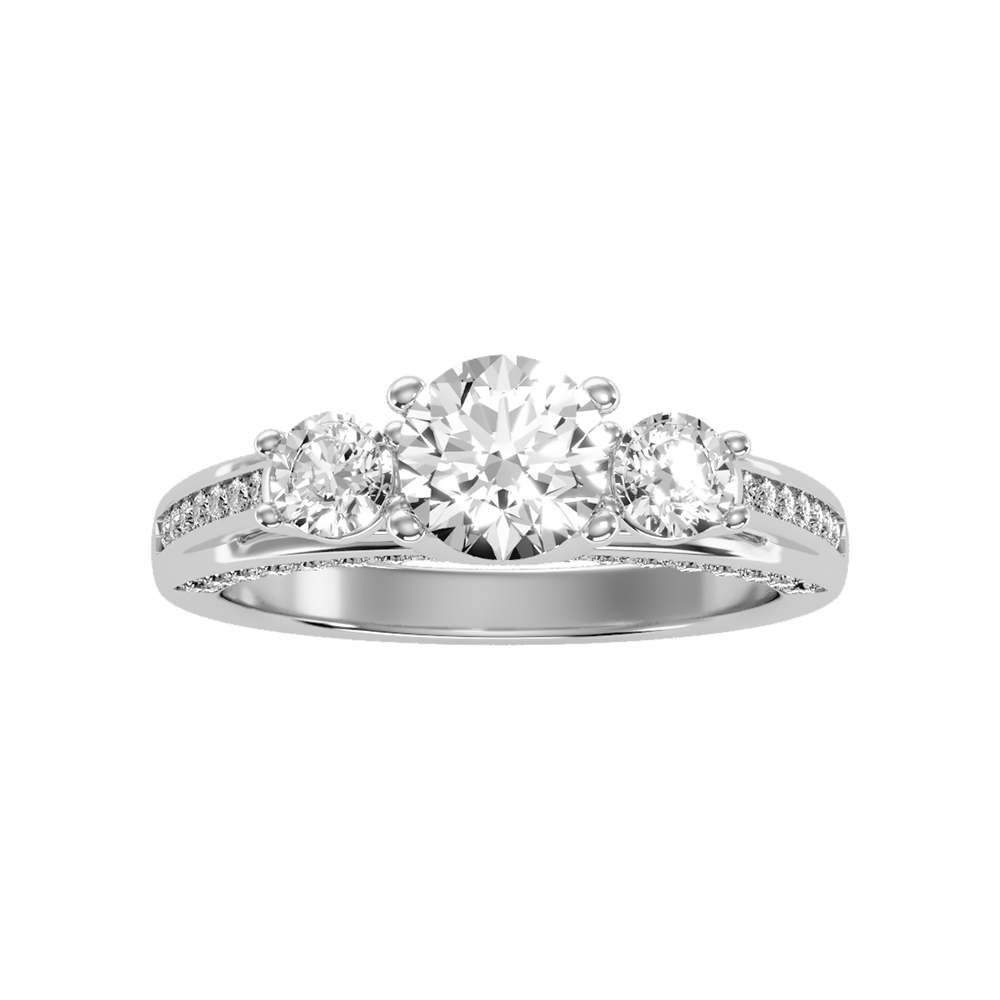 Unmatched Halo Solitaire Ring In 925 Sterling Silver - Six