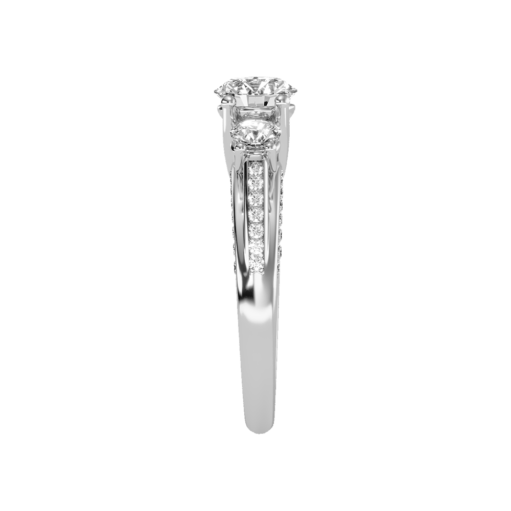 Unmatched Halo Solitaire Ring In 925 Sterling Silver - Seven