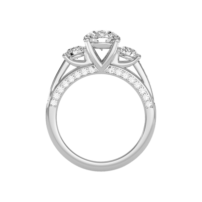 Unmatched Halo Solitaire Ring In 925 Sterling Silver - Eight