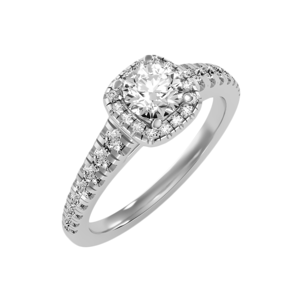 Unparralel Halo Ring In 925 Sterling Silver - Five