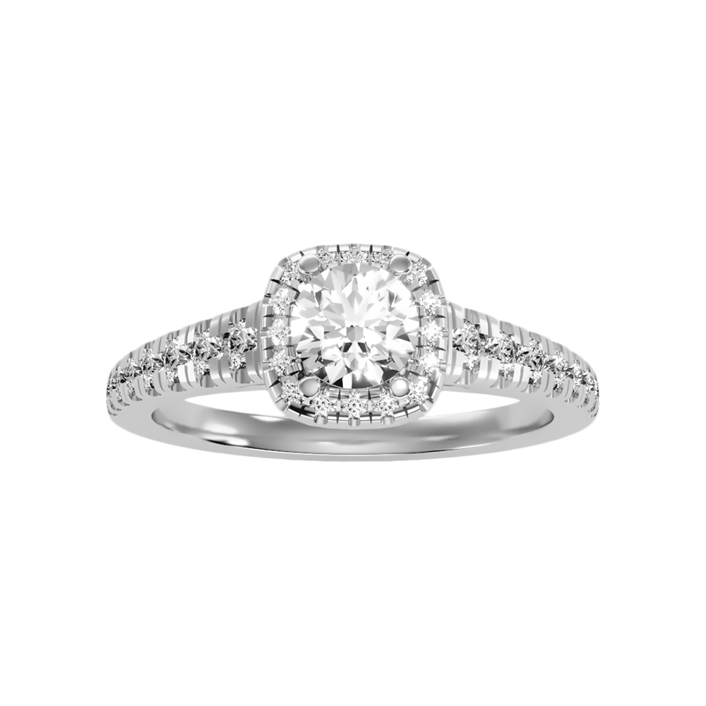 Unparralel Halo Ring In 925 Sterling Silver - Six