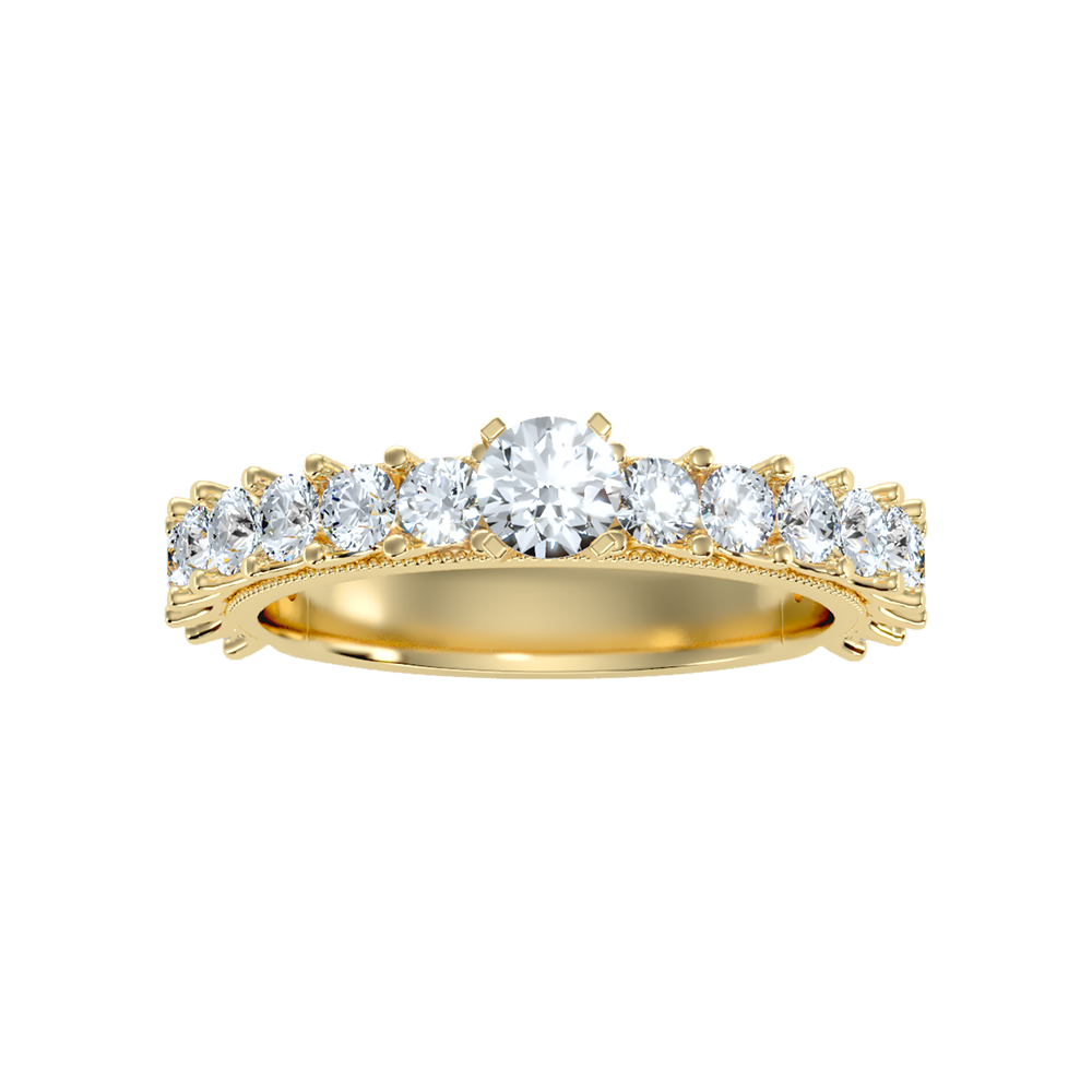 Rare Solitaire Ring In 925 Sterling Silver - Ten
