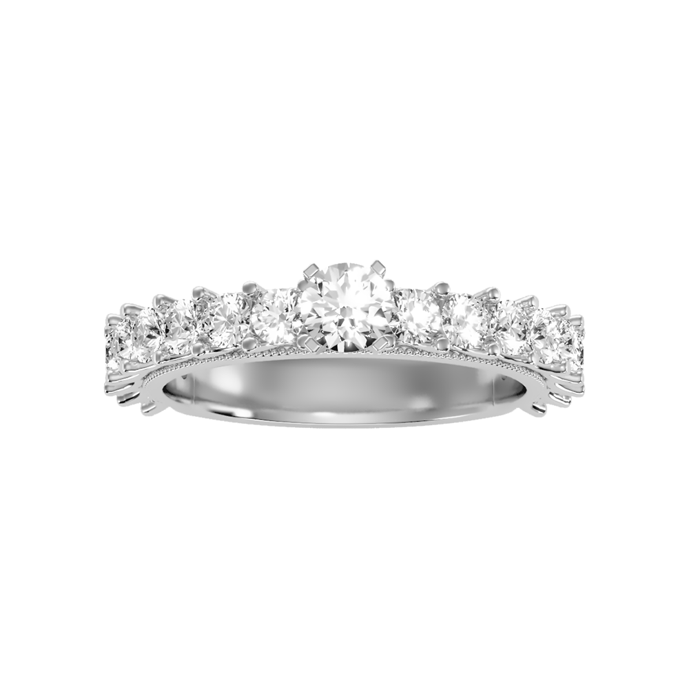 Rare Solitaire Ring In 925 Sterling Silver - Six