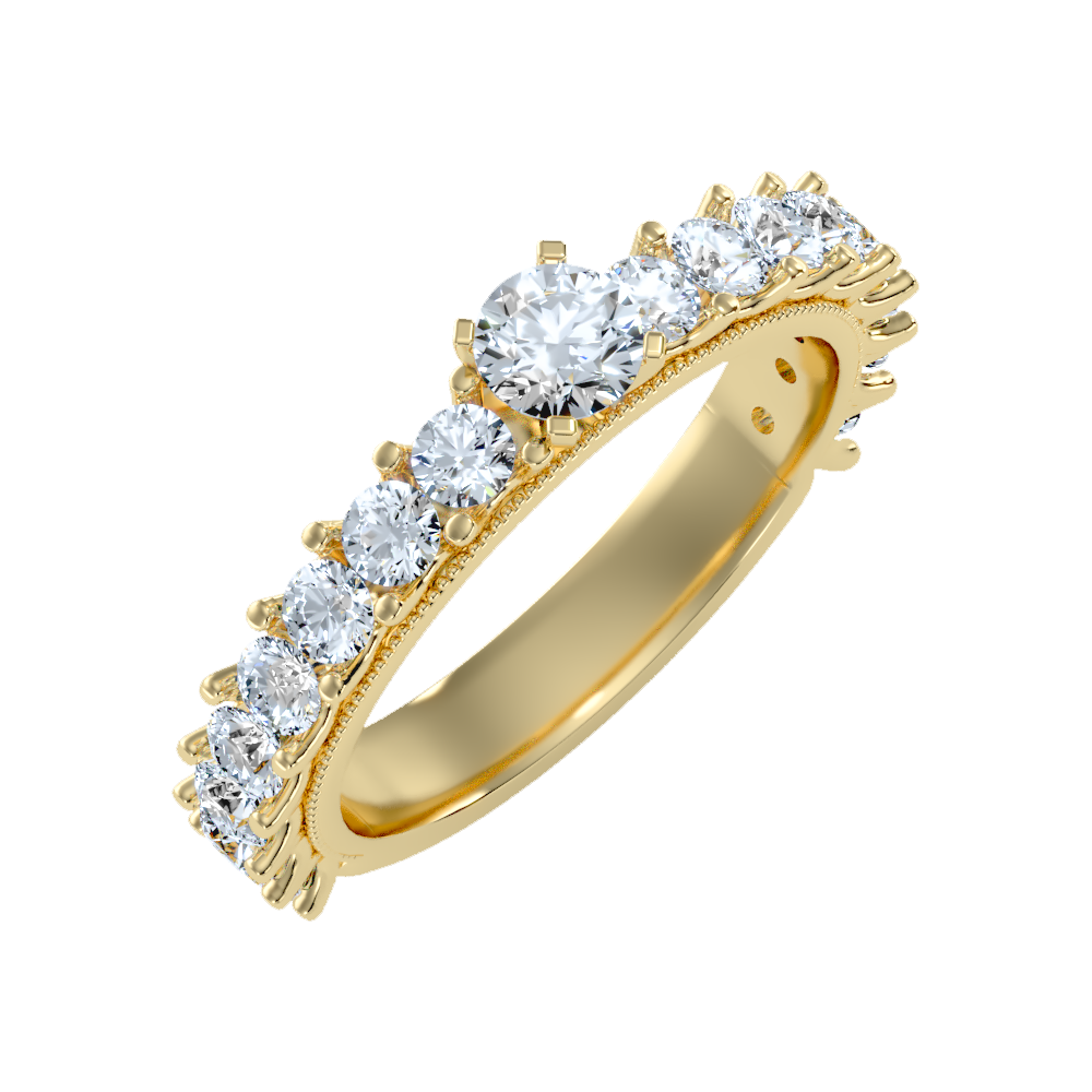 Rare Solitaire Ring In 925 Sterling Silver - Nine