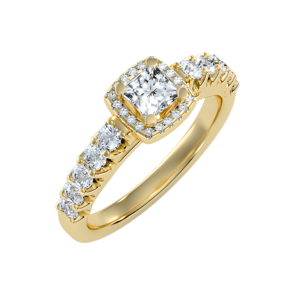 Unusual Diamond Engagement Ring - Ten