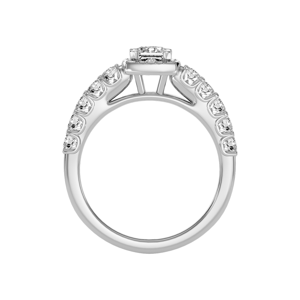 Unusual Diamond Engagement Ring In 925 Sterling Silver - Three