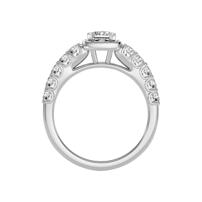 Unusual Diamond Engagement Ring In 925 Sterling Silver - Three