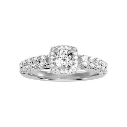 Unusual Diamond Engagement Ring In 925 Sterling Silver - Four