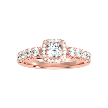 Unusual Diamond Engagement Ring In 925 Sterling Silver - Six