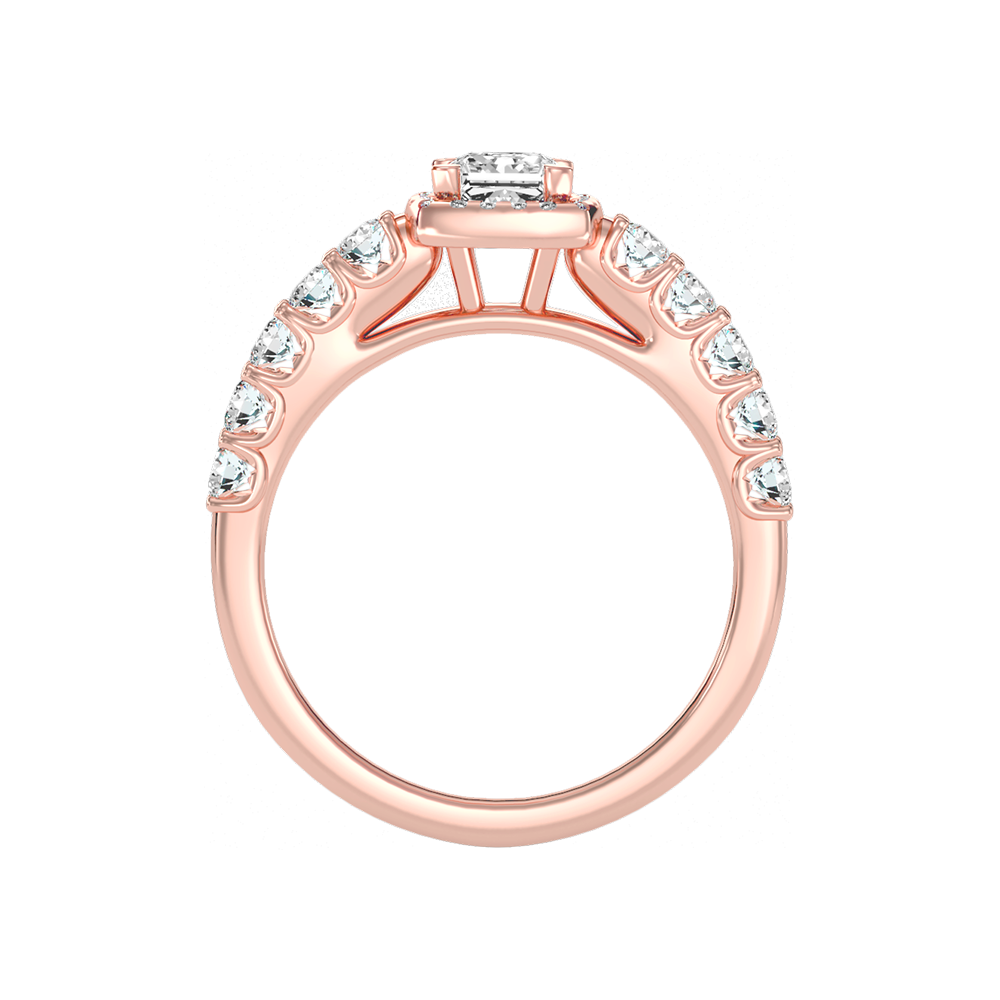 Unusual Diamond Engagement Ring In 925 Sterling Silver - Seven