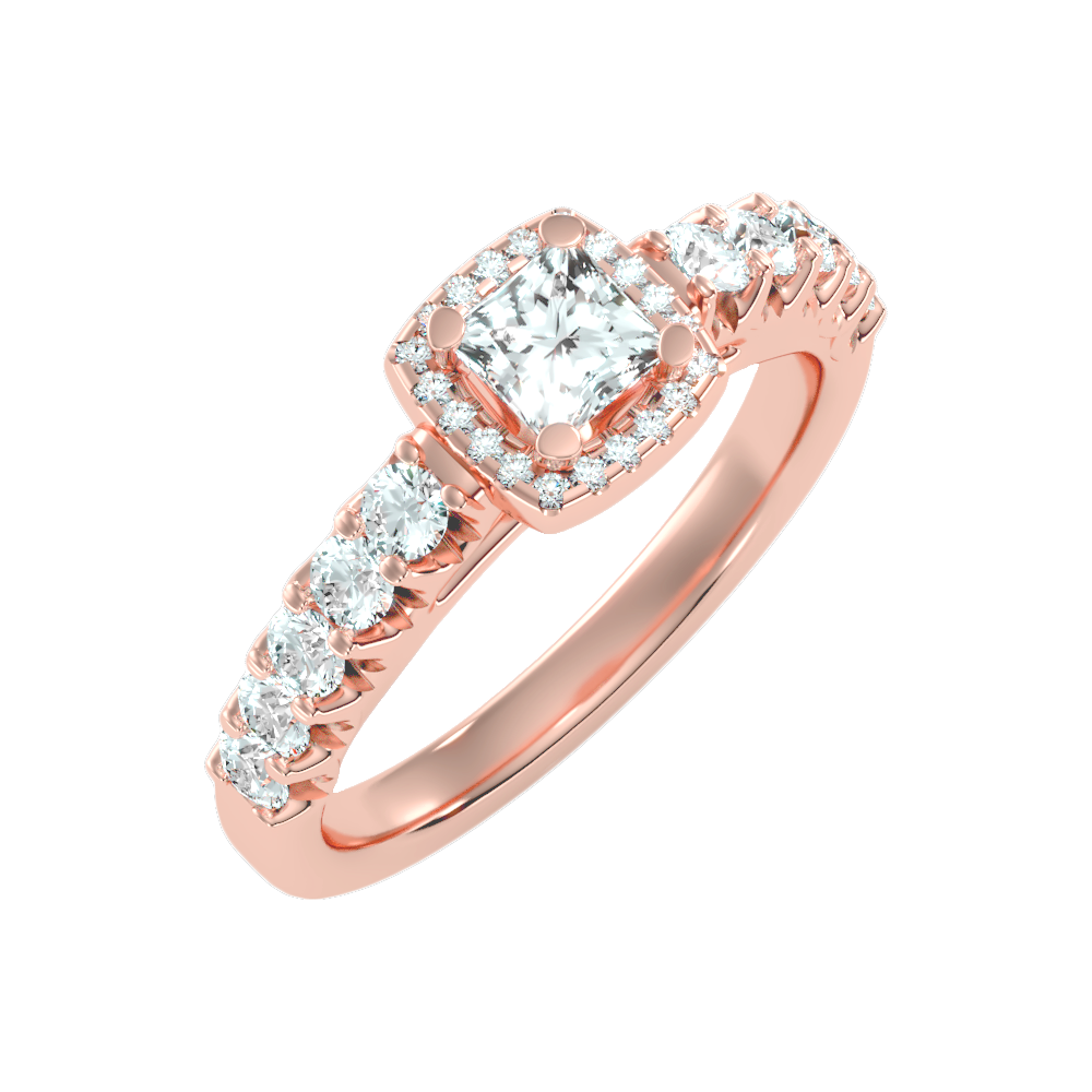 Unusual Diamond Engagement Ring In 925 Sterling Silver - Eight