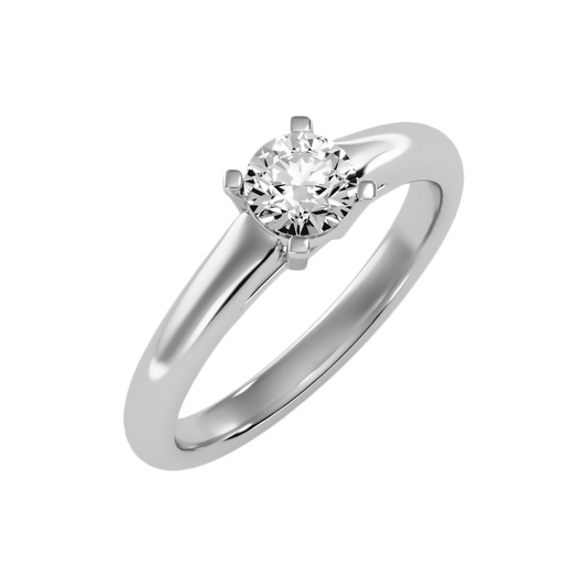 Vello Classic Solitaire Ring In 925 Sterling Silver - One