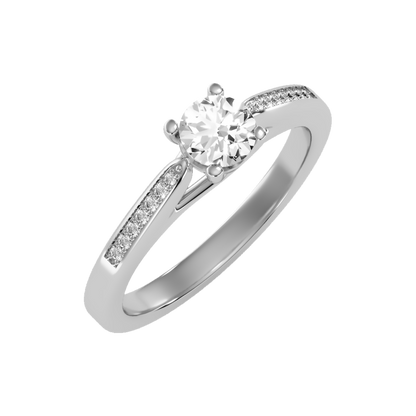 Venerable Solitaire Ring In 925 Sterling Silver - Five