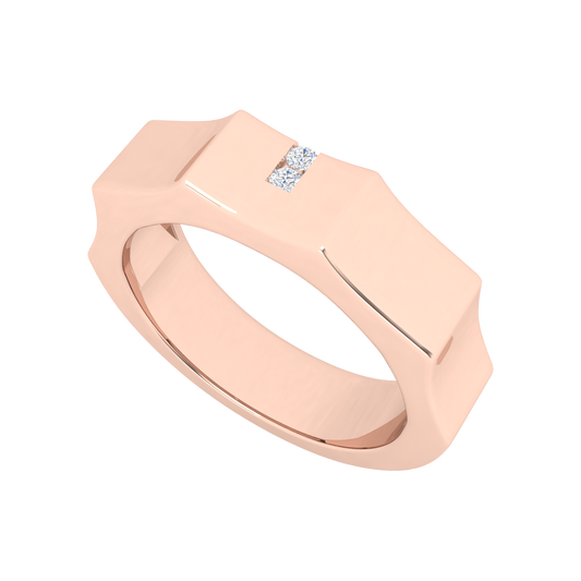 Vienne Broad Band Diamond Ring In 925 Sterling Silver - One