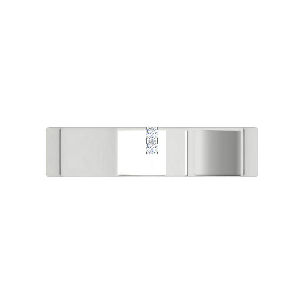Vienne Broad Band Diamond Ring In 925 Sterling Silver - Six