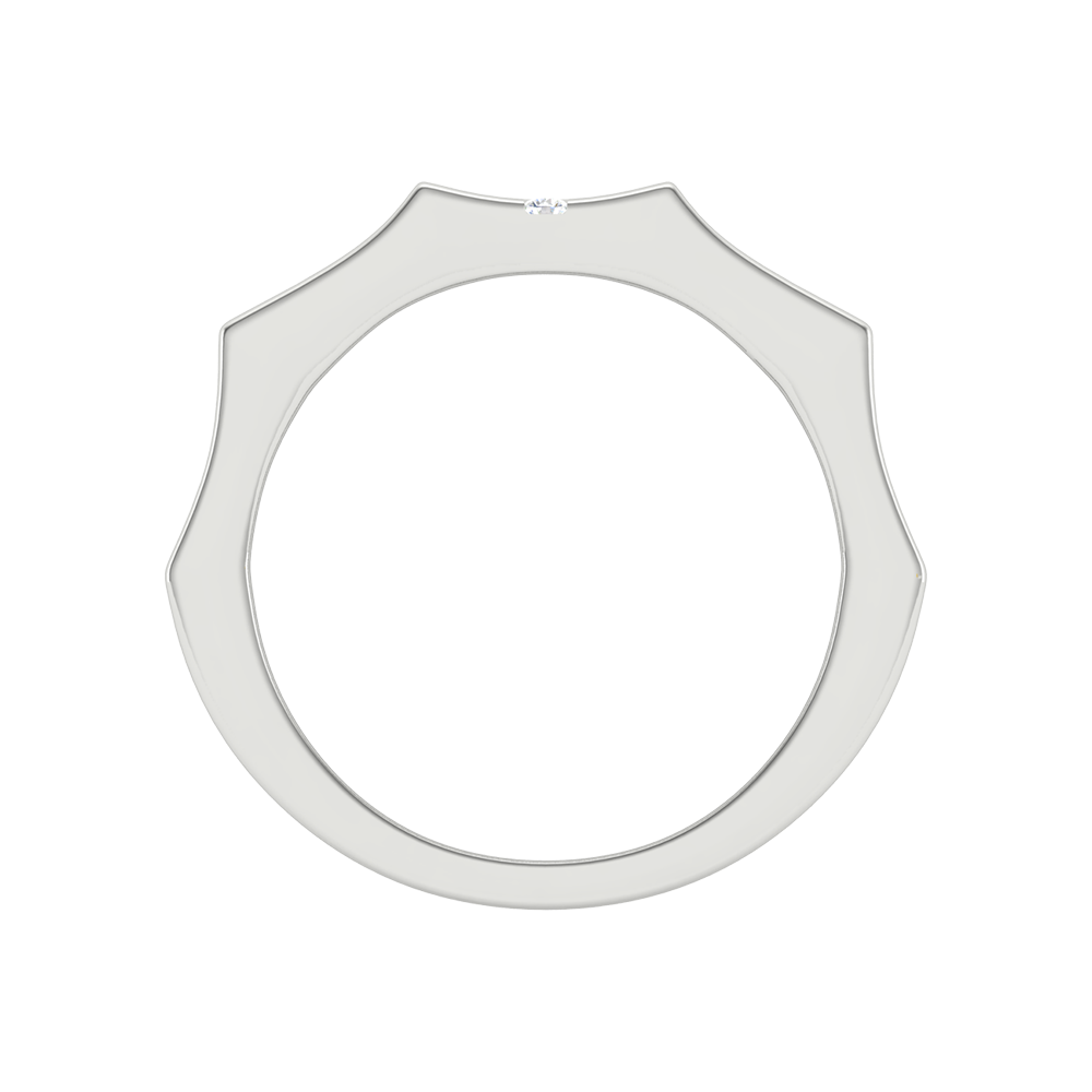 Vienne Broad Band Diamond Ring In 925 Sterling Silver - Eight