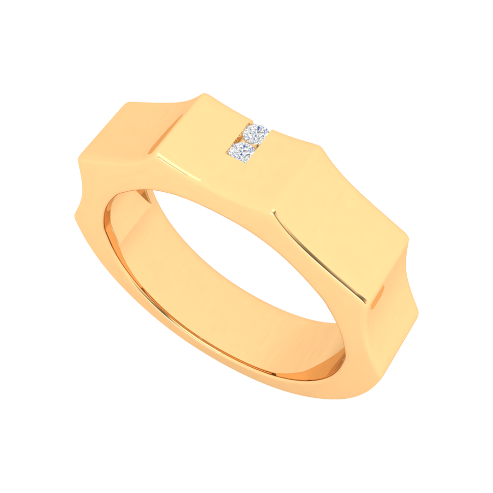 Vienne Broad Band Diamond Ring In 925 Sterling Silver - Nine