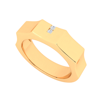 Vienne Broad Band Diamond Ring In 925 Sterling Silver - Nine