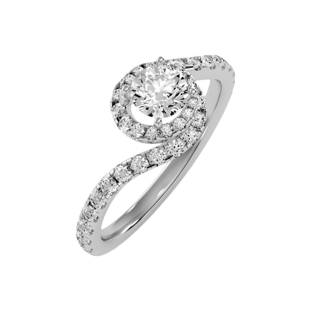 Vigorous Halo Ring In 925 Sterling Silver - One