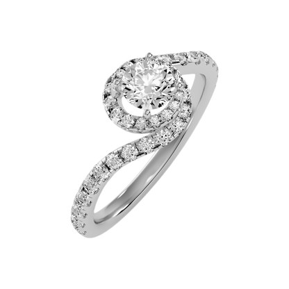 Vigorous Halo Ring In 925 Sterling Silver - One