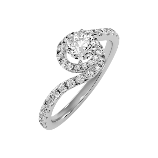 Vigorous Halo Ring In 925 Sterling Silver - One