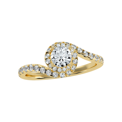 Vigorous Halo Ring In 925 Sterling Silver - Ten