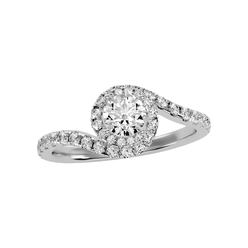 Vigorous Halo Ring In 925 Sterling Silver - Three