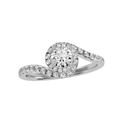 Vigorous Halo Ring In 925 Sterling Silver - Three