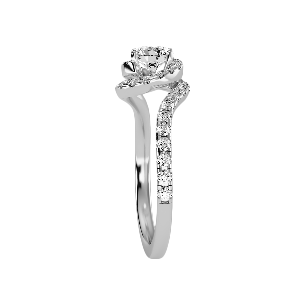 Vigorous Halo Ring In 925 Sterling Silver - Four