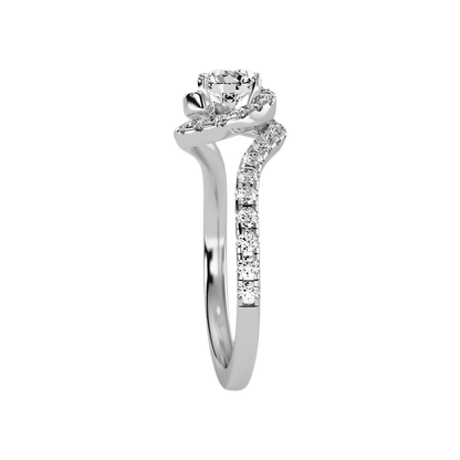 Vigorous Halo Ring In 925 Sterling Silver - Four