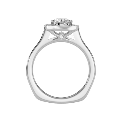 Vintage Classic Halo Diamond Engagement Ring In 925 Sterling Silver - Two