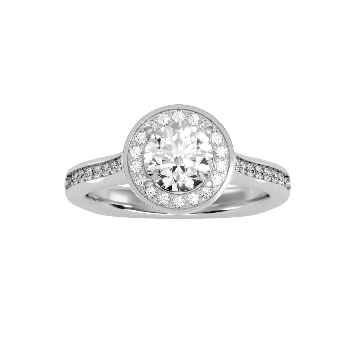 Vintage Classic Halo Diamond Engagement Ring - Three